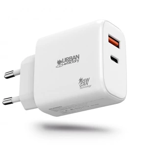 Hálózati töltő 1xUSB-A (12W) 1xUSB-C (45W) URBAN FACTORY