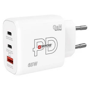 Hálózati töltő 1xUSB-A 2xUSB-C PD 65W GaN SKROSS