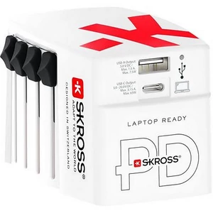 Hálózati töltő világutazóknak 1xUSB-A 1xUSB-C PD 65W USB-C kábel SKROSS