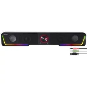 Hangszóró 12W 2x3.5mm jack +USB-A SPEEDLINK GRAVITY RGB Stereo Soundbar