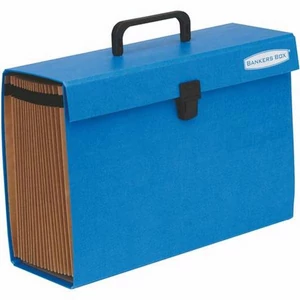 Harmónikatáska Fellowes karton, 19 rekeszes, Bankers Box Handifi kék