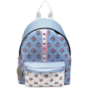 Hátizsák nagy lányoknak pöttyös csíkos kék rózsás 47 x 35 x 15 Make Notes