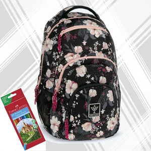 Ars Una hátizsák 24'' AU-2 25LFlowery black (5374) 54853744 Praktikus kamaszoknak zsebbel l