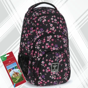 Ars Una hátizsák 24'' AU-2 25LPearl Blossom black (5377) 54853775 Praktikus kamaszoknak zsebbel l