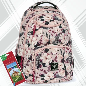Ars Una hátizsák 24'' AU-6 26L Flowery pink 3év garancia 55043755 Praktikus kamaszoknak zsebbel l