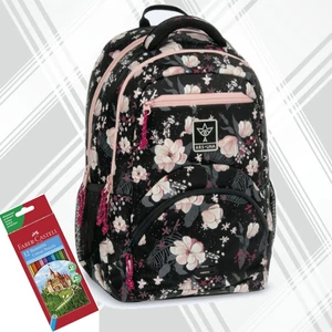 Ars Una ergonómikus hátizsák 2 27L Flowery black (5374) 24 55833745 prémium 3év garancia