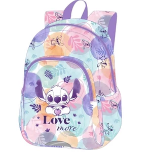 Hátizsák Stitch kiskamaszoknak Stitch pasztel 25x39x33x11 ergonómikus 2 cipzáras zseb és 2 kisebb nyitott zseb