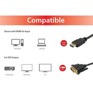 HDMI - DVI-D kábel aranyozott 2 m EQUIP