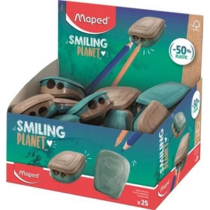 Hegyező kétlyukú Maped kétylukú tartályos, műanyag FSC Smiling Planet