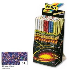 Hologrammos fólia Folia 40cmx1m öntapadós ezüst csillogós 1 tekercs