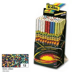 Hologrammos fólia Folia 40cmx1m öntapadós ezüst 1 tekercs