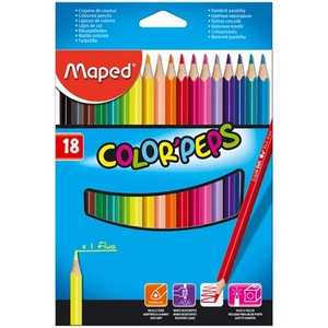 Színes ceruza 18 Maped Color'Peps háromszögletű 18színű Írószerek MAPED 183218
