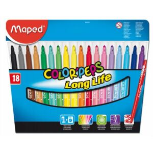 Filckészlet 18 Maped ColorPeps 1-5mm kimosható 18színű készlet Írószerek MAPED 845021LM