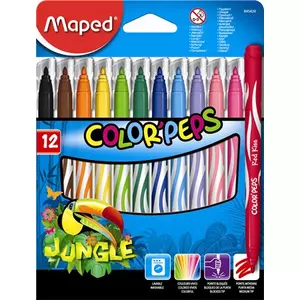 Filckészlet 12 Maped ColorPeps Jungle 2,8mm kimosható 12színű készlet Írószerek MAPED 845420