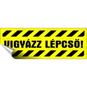 Információs matrica 14x5 cm Vigyázz lépcső!