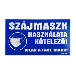 Információs tábla A/5 Szájmaszk használata köt. Időjárásálló, habosított PVC