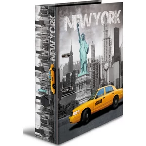 Iratrendező 70mm Herma Cities A4-es emelőkaros kihúzólyukkal ellátott Városok/New York mintával 7171