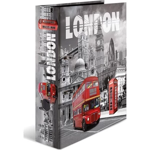 Iratrendező 70mm Herma Cities A4-es emelőkaros kihúzólyukkal ellátott Városok/London mintával 7172