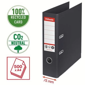 Iratrendező 75mm Esselte A4, Co2-semleges, élvédő sínnel, Iratrendezés, archiválás