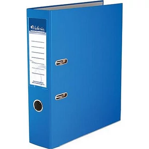 Iratrendező 75mm A4 Victoria Basic élvédős PP/karton kék Iratrendezés Victoria 75BLUE