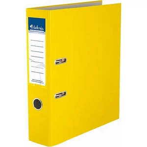 Iratrendező 75mm A4 Victoria Basic élvédő nélküli PP/karton sárga Iratrendezés Victoria 75YELLOW