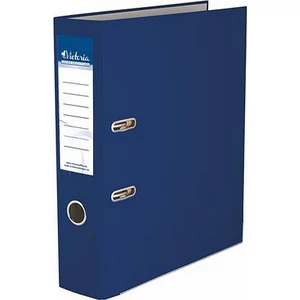 Iratrendező 75mm A4 Victoria Basic élvédő nélküli PP/karton sötétkék Iratrendezés Victoria 75DARKBLUE