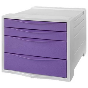 Irattároló műanyag Esselte 4 fiókos,Colour`Breeze, áttetsző levendula