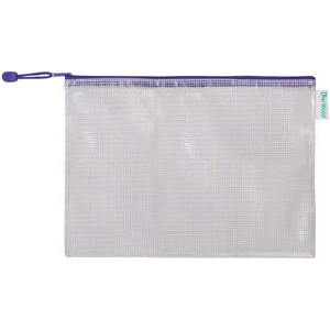 Irattartó tasak A4 djois Cipzáras PVC, hálós, 330x240 mm kék 