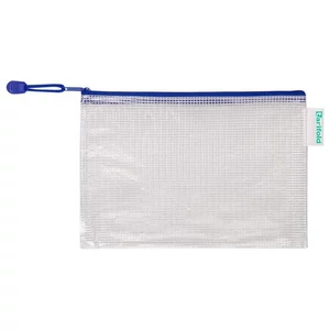 Irattartó tasak A5 djois Cipzáras PVC, hálós, 220x150 mm, kék 