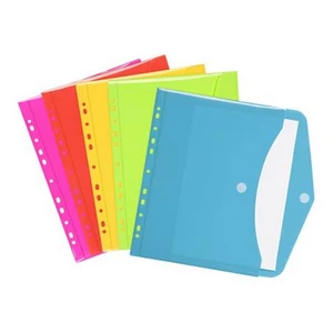 Irattartó tasak Viquel A4, PP, patentos, Happy Fluo, vegyes