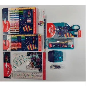 Iskolaszer szett Maped Színes ceruza, filctoll. körző, radír hegyező, vonalzó, grafit ceruza, olló