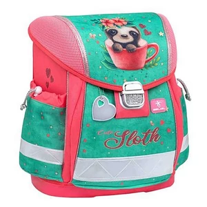 Iskolatáska fémcsat BELMIL 26 Classy Cute sloth" zöld-rózsaszín lajhár