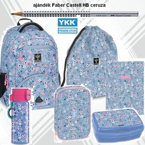 Iskolatáska szett Ars Una 24 iskolatáska, tolltartó, tornazsák +3 Pearl Blossom Blue