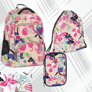 Iskolatáska szett Ars Una 25 Beach flowers ergonómikus 3 db-os