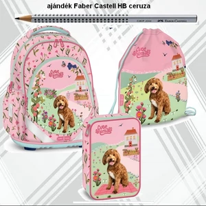 Iskolatáska szett Ars Una 25 Cute Animals Doggie ergonómikus iskolatáska, tolltartó, tornazsák