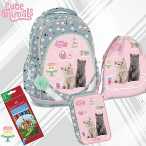Iskolatáska szett Ars Una 26 Cute Animals Tea Party iskolatáska, tolltartó,tornazsák várható 06.15