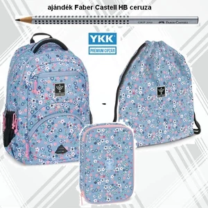Iskolatáska szett Ars Una 24 iskolatáska, tolltartó, tornazsák Pearl Blossom Blue