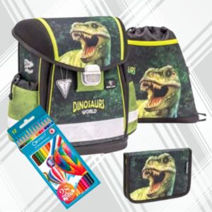 Iskolatáska szett Belmil 22' Classy Dinosaur World 2 403-13 táska,tolltartó,tornazsák