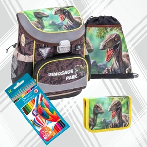Iskolatáska szett Belmil 22' Mini-Fit Dinosaur Park dínós 405-33 táska,tolltartó,tornazsák