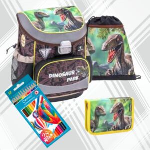 Iskolatáska szett Belmil 22' Mini-Fit Dinosaur Park 405-33 táska,tolltartó,tornazsák