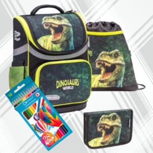 Iskolatáska szett Belmil 22' Mini Dinosaur World 2 405-71 táska,tolltartó,tornazsák