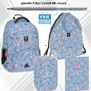 Iskolatáska szett Ars Una iskolatáska, tolltartó, tornazsák gumism Pearl Blossom Blue