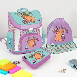 Iskolatáska szett Lizzy 26 3 Részes Lollipop Capybara Táska,Tolltartó,Tornazsák