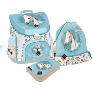 Iskolatáska szett Lizzy 26 3 Részes Wild Beauty Sport Club lovas Táska,Tolltartó,Tornazsák