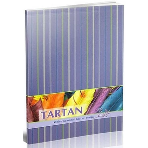 Jegyzetfüzet A5 Optima Tartan Csíkos mintás, lila színű 80 lapos, kockás, Notesz
