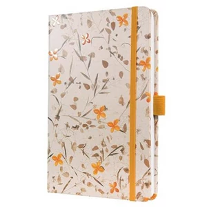 Jegyzetfüzet Sigel exkluzív, 135x203 mm, vonalas, 87 lap keményfedeles, Jolie Bloom Orange