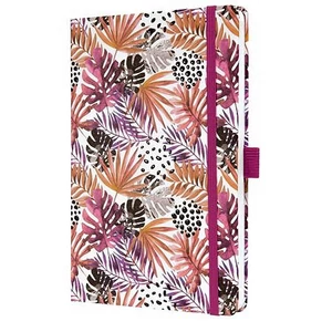 Jegyzetfüzet Sigel exkluzív, 135x203 mm, vonalas, 87 lap keményfedeles, Jolie, Apricot Jungle Fev