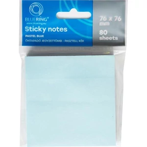 Jegyzettömb öntapadós 75x75mm 80 lap pasztell kék Bluering