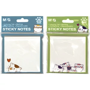 Jegyzettömb öntapadós 76x76mm Cats 80 lapos