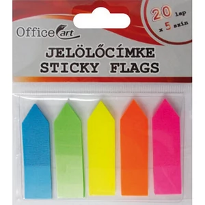 Jelölőcimke 12x45 Office Art nyíl végű 5 szín 20lap/szín írható nyilas